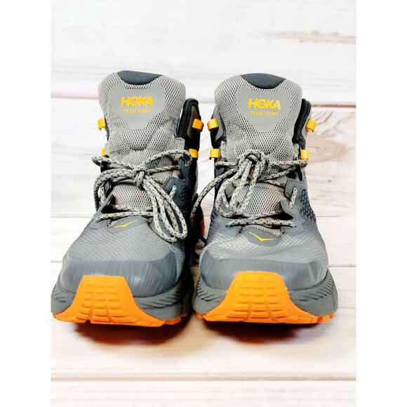 Hoka Trail Code GTX Gore-Tex Hiking Boots Grey Orange Vibram Mens Size 9 D main image 15